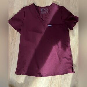 Figs Catarina Burgundy Scrub Top